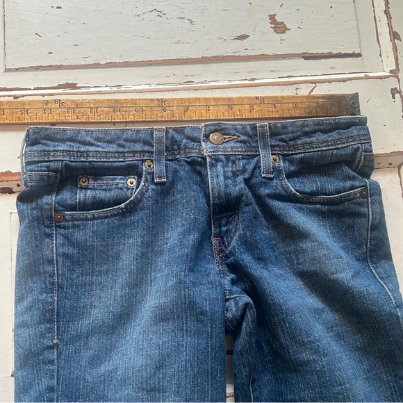 Levi’s 518 Jeans Juniors Size 5 S Medium Wash Super Low Denim Jeans Boot Cut - Picture 6 of 11